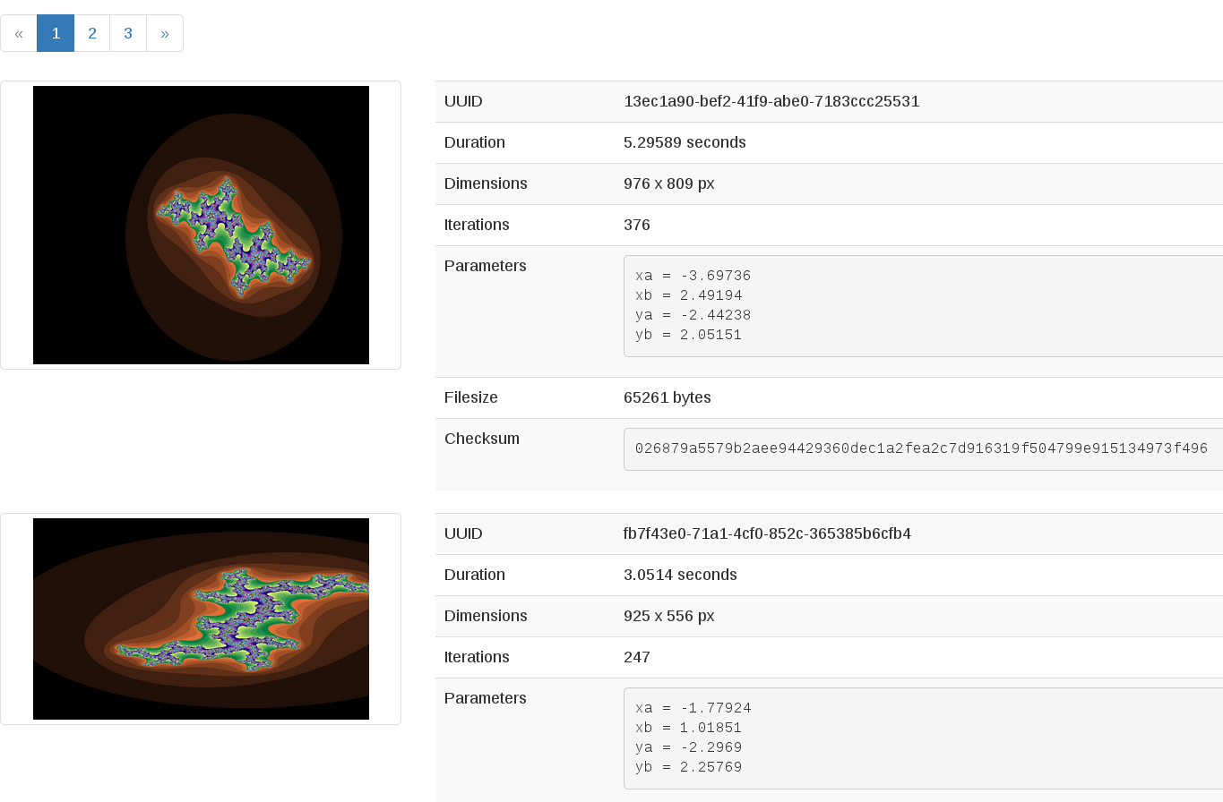 screenshot of the webinterface